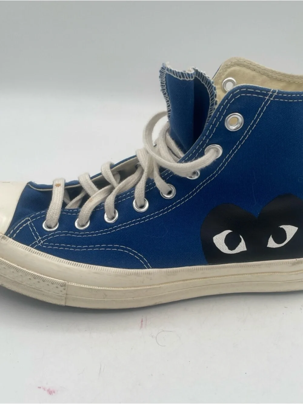 Converse‎ Comme des Garcons Blue High-Top sneakers Heart Eyes Women’s size 10